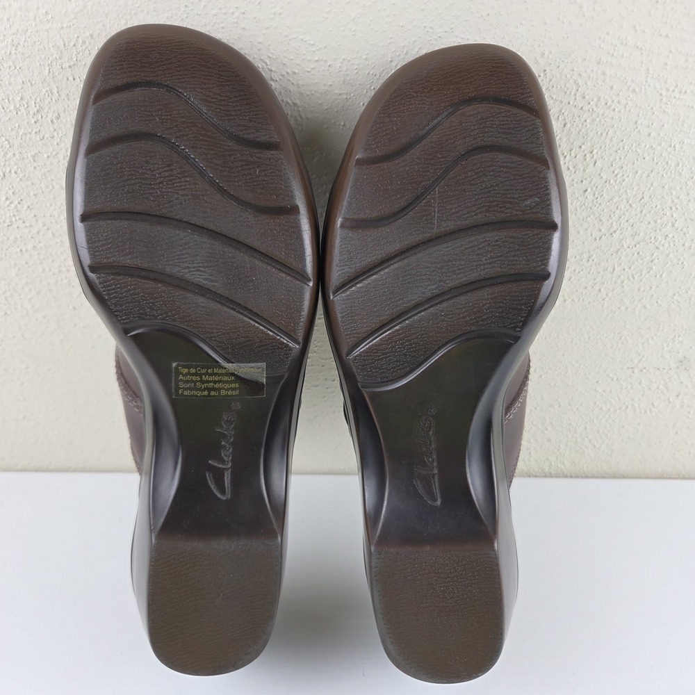 Clarks Bendables 62896 Dark Brown Leather Slip On Comfort Mule Clogs Wmns Sz 8 M - Picture 11 of 12
